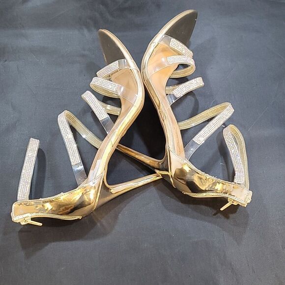 BRAND NEW ANNE KLEIN MULTI STRAP RHINESTONE HIGH HEEL STILETTO SANDAL - Picture 15 of 15